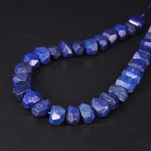 15.5"/strand Faceted Nugget Pendant Beads,Natural Lapis Lazuli Gems Stone Cut Nugget Loose Beads Bulk Bracelet Jewelry Making 2024 - buy cheap
