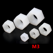 1000pcs Metric Thread M3 White Nylon Hexagon Hex Nut Plastic Nuts NY66 2024 - buy cheap