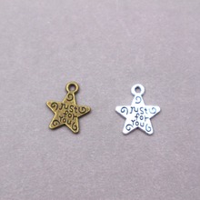 50pcs Tibetan Silver Plated Star Charms for pendant necklace DIY 14*12*1mm 2024 - buy cheap