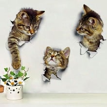 1/Pc DIY 3D Vivid Cats Toilet Switch Stickers Cartoon Switch Protected Wall Stickers Vinyl Decal Home Decorative Poster Mural 2024 - buy cheap