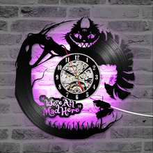 3D Cartoon Alice in Wonderland Vinyl Record LED Clock Creative CD Record Clock Antique New Design Hanging Clock Home Decor 2024 - buy cheap