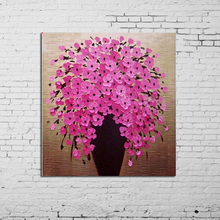 100% Hand Painted Pink 3D Oil Paintings On Canvas White Vase Pictures Home Decoration Large Wall Art Woods Home Decor Artwork 2024 - buy cheap