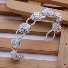 Belas prateado Bangle 925-sterling-silver jóias fogos de artifício pulseiras pulseiras para mulheres homens SK141 2024 - compre barato
