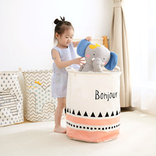 Cotton and linen cloth storage bucket HOME large open dirty clothes organizer box bucket laundry basket toys storage basket 2024 - buy cheap