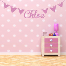 Bunting Personalised Name Wall Stickers Artistic Design Wall Decal Girls Room Removable Nursery Home Decor Wallpaper  SA308 2024 - buy cheap