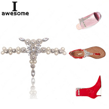 Zapatos de fiesta de boda con diamantes de imitación brillantes, accesorios para Sandalias de tacón alto, botas, adornos para zapatos con cuentas de cristal DIY 2024 - compra barato