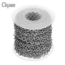 Ckysee 10Yards/Roll 2.5/3/4mm Width Stainless Steel Bulk Chain Necklaces For Women Men Tone Rolo Link Chain Jewelry Gifts 2024 - buy cheap