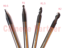 Fresas de punta de bola para fresadora, herramientas de corte CNC, R0.5/R1/R1.5/R2 HRC45, 2 flautas, 4 unidades por lote 2024 - compra barato