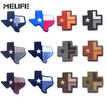 Emblemas perfuradores para caça, emblemas bordados do texas para bandeiras estrela solitária, emblemas táticos militares para roupas 2024 - compre barato