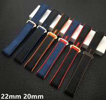 Top brand Wholesale 20mm 22mm Rubber Silicone With Nylon Watch Band Belt For OMEGA strap Planet Ocean blue black red free tools 2024 - buy cheap