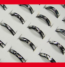2000 pcs 20 conjuntos atacado jóias lotes bonito preto e branco anéis de liga de alumínio frete grátis BL090 2024 - compre barato