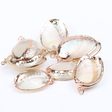 Sea Shell Concha Charm Natural Gold Tripping for Jewelry Making Handmade 2pcs 25-50mm TRS0156 2024 - buy cheap