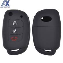 AX For Hyundai Creta I10 I20 Tucson Elantra Santa Fe 2016 2017 2018 3 Button Silicone Car Remote Flip Key Fob Shell Cover Case 2024 - buy cheap