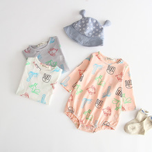 Macacão de algodão para bebês com manga longa, roupa para recém-nascidos com estampa de animais, pijama para meninos e meninas, outono 2019 2024 - compre barato