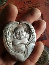 Old Tibetan silver Buddhism Head Pendants Transhipped Buddha Head Amulet \4*4cm 2024 - buy cheap