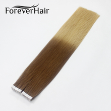 FOREVER HAIR Tape In 100% Real Remy Skin Weft Straight Hair 20pcs Hair Extension 40g Ombre Color T6/16 Tape Hair 16" 18" 20" 2024 - buy cheap