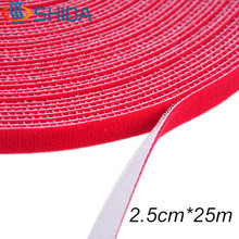 2.5cm*25meters Free Cutting Reusable Back to Back Cerclage Band Hook Loop Tape,Fastener Computer Nylon Cable Ties Straps 2024 - buy cheap