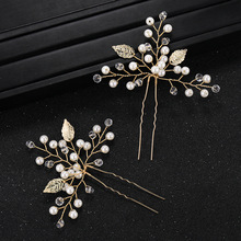 1 Pair Handmade Golden Leaf Wedding Hairpin Pearl Bead Bridal Hair Pin And Clip For Bridesmaid Bride Accessories Jewelry 2024 - buy cheap