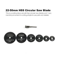 6PCS/set HSS Circular Saw Blade Rotary Tool 22-50mm Wood Cutting Discs Blades with Drill Mandrel for Dremel Metal Cutter 2024 - buy cheap