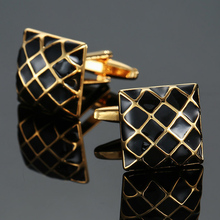 Free delivery, high quality copper material cuff links, new fashionable gold square cufflinks, men's shirts, wedding gifts. 2024 - buy cheap