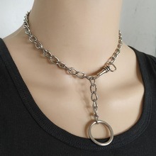 Women Men Punk Gothic Rock O Pendant Necklace Metal Round Metal Link Chains Choker Collar Necklace Fashion Jewelry 2024 - buy cheap