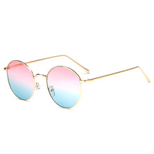 New fashion Luxury Mirror Tinted Color Lens Round Sunglasses Men Women Retro Metal Frame Eye Vintage Tiny Female Sun Glasses 2024 - buy cheap