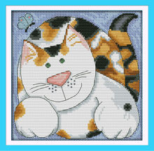 A lovely cat (2) Printed on Canvas DMC Counted Chinese Cross Stitch Kits printed Cross-stitch set Embroidery Needlework 2024 - buy cheap