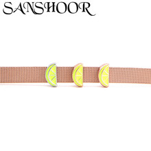 SANSHOOR Jewelry Fruits Lemon Slide Charms Keeper Fit 10mm Stainless Steel Mesh Bracelet for DIY Jewelry Accessories Making 2024 - buy cheap