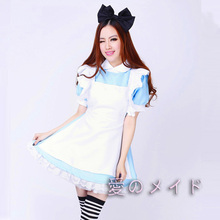 Hot Sale Alice in Wonderland Costume Blue Dress Maid Cosplay Fantasia Carnival Halloween Costumes for Women And Girls 2024 - buy cheap