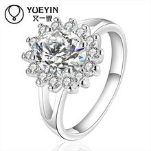Женские кольца с серебряным покрытием, кольца с блестящим цирконием для свадебной вечеринки, модные ювелирные украшения для жены 2024 - купить недорого