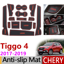 Anti-Slip Gate Slot Mat Rubber Coaster for Chery Tiggo 4 2017 2018 2019 Tiggo4 Tiggo 5x Accessories Car Stickers 14Pcs Red/White 2024 - buy cheap