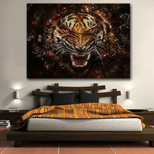 GOODECOR-arte de pared sobre lienzo, póster de tigre moderno de animales, lienzo impreso, pintura para sala de estar, imágenes decorativas de pared, arte 2024 - compra barato