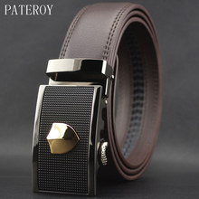 [PATEROY]-Cinturón de cuero genuino para hombre, cinturones de diseñador, Cinto Ceinture para hombre, correa de cintura automática 2024 - compra barato