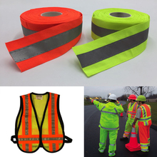 50mm width Fluorescent yellow&Fluorescent Orange Reflective Fabric Tape Sew On safe clothing 2024 - buy cheap