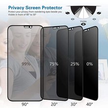 9H Full Privacy Tempered Glass For iPhone X XS MAX XR 6 6S 7 8 Plus Anti Spy Glare Peeping Screen Protector iPhone 11 12 Pro Max 2024 - buy cheap