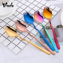 1/4Pcs Salad Sporks Creative 3 IN 1 Mixing Spoon Fork Knife Noodle Fruit Utensil Hanging Cup Bowl Spork Dessert Dinnerware Kit 2024 - buy cheap