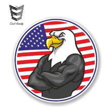 EARLFAMILY 13cm x 13cm USA Eagle Flag Car Sticker for Laptop Travel Luggage Tag Map Flag Graphic Vinyl Car Styling 2024 - buy cheap