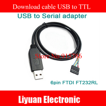 XD-43 línea de pincel FTDI FT232, cable de descarga USB a TTL, línea de pincel FT232 de 6 pines con CTS RTS, envío gratis 2024 - compra barato