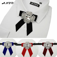 Corbata de lazo de collar coreano para hombre y mujer, vestido de boda de terciopelo con diamantes de imitación dorados, a la moda, envío gratis, nuevo 2024 - compra barato
