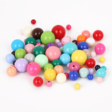 Mixed Color Shiny Plastic Acrylic Beads Loose Spacer Round Ball Bead For Jewelry Making Findings DIY 20-200pcs 2024 - buy cheap