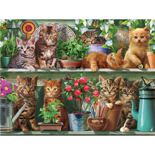 Pintura de diamante bordado 5d diy para decoración del hogar, mosaico de punto de cruz con diseño de gatos de familia, Cuadrado/redondo, regalo L921 2024 - compra barato