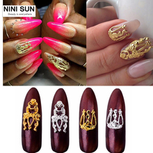 20pcs gold &silver 3D alloy Nail art Decoration 3d Alloy Nail Jewelry Nail Beauty Accessories Metal Nail Decoration Supplies 2024 - buy cheap