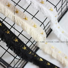 10Yards/lot Cotton clip gold white beige black ribbon 3cm wide tassel lace curtains clothing sofa ribbon accessories AC1328 2024 - buy cheap