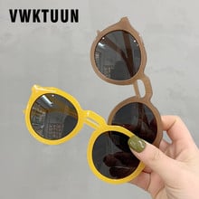 Женские круглые солнцезащитные очки VWKTUUN, модные роскошные очки желеобразного цвета с защитой от ультрафиолета UV400, винтажные спортивные очки для вождения 2024 - купить недорого