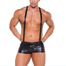 Plus Size Men Sexy Leather Bodysuit Lingerie Sexy Bodywear Gay Wear Wrestling Singlet Bondage Restraint Underwear Sexy Costumes 2024 - buy cheap