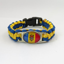 Pulsera infinity love de Moldavia para hombre y mujer, pulsera de cuerda hecha a mano con bandera de países de Moldavia 2024 - compra barato