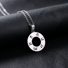 SONYA Stainless Stee Jewelry Six Word Om Mani Padme Hum S Round Pendant Necklace For Men/Women Buddhism Bijoux Jewelry Femme 2024 - buy cheap