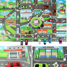 Brinquedos para crianças 83*58cm, carrinho de estacionamento para cidade, mapa de rota, modelo de carro diy, tapetes de escalada, versão em inglês, presentes para crianças 2024 - compre barato