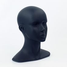 56 CM Fiberglass Matte Black Female Mannequin Dummy Head For Hat Sunglass VR Helmet Display 2024 - buy cheap