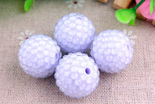 Kwoi vita Pale Purple Clear  Resin Rhinestone Ball  beads Wholesales  AAA Quality 20mm Chunky 100pcs/lotfor Kids  Jewelry 2024 - buy cheap